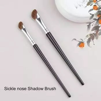 2 шт. гладкая поверхность косметическая кисть мягкая головка практичная деревянная ручка пушистая носовая кисть тени макияж