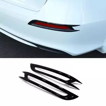 2 шт. Глянцевая черная накладка-отражатель заднего бампера для Honda Civic 11-го поколения 2022