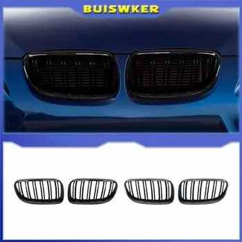 2 шт., глянцевая черная передняя решетка с двумя планками в стиле автомобиля для BMW E92 E93 3-Series 328I 335I Coupe LCI 2010-2013