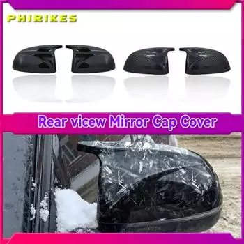 2 шт. глянцевые черные карбоновые накладки на зеркала заднего вида для замены корпуса для BMW X3 G01 X4 G02 X5 G05 X6 G06 X7 G07