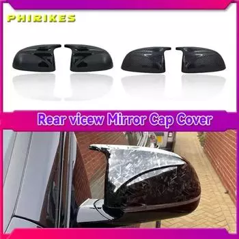 2 шт. глянцевые черные карбоновые накладки на зеркала заднего вида для замены корпуса для BMW X3 G01 X4 G02 X5 G05 X6 G06 X7 G07