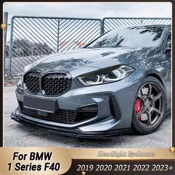 2 шт., глянцевые черные передние фары, брови, веко, крышки для BMW 1 серии F40 хэтчбек-2023, комплекты кузова из АБС-пластика Gloss Black