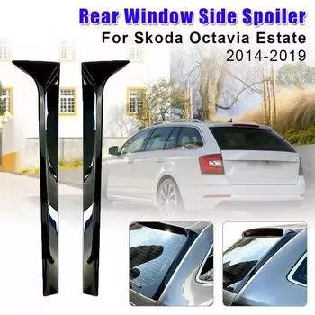 2 шт. глянцевый черный задний спойлер Canard Splitter Trim для Skoda Octavia Estate 2014-2019