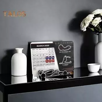 2 шт. гоночный календарь 2025 года, гоночный настольный планировщик с автомобильной подставкой, украшение для домашнего офиса и стола для фанатов автоспорта 2pcs A