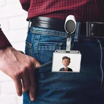 2 шт. горизонтальный держатель для карт, органайзер для значков удостоверений личности, высокопрочный прозрачный легкий доступ, офисный школьный держатель для удостоверений личности 2pcs