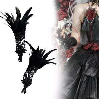 2 шт. готические перчатки дышащие кружевные без пальцев для вечеринки в честь Хэллоуина синий