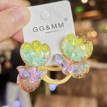 2 шт. градиентные цветные бусины-пузыри для девочек эластичные резинки для волос принцессы аксессуары для волос детские резинки для волос детские головные уборы