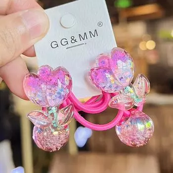 2 шт. градиентные цветные бусины-пузыри для девочек эластичные резинки для волос принцессы аксессуары для волос детские резинки для волос детские головные уборы