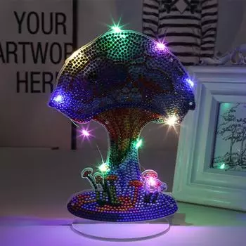 2 шт. грибы акрил 5D DIY алмазное искусство настольные украшения алмазная живопись гирлянда наборы для декора стола в спальню синий