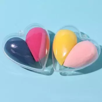 2 шт., губка для макияжа, пудра, сухая и влажная, комбинированная, косметические шарики для красоты, инструменты для основы красный