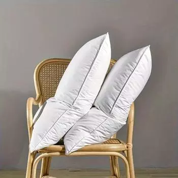 2 шт. гусиного пера и пуха, белые подушки, 100% хлопок, подушка для сна в отеле, дома, для сна на боку, спине и животе 48x74cm(20x30 in)