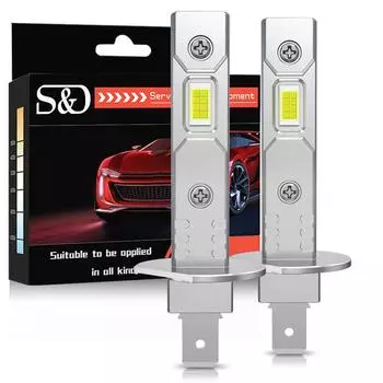 2 шт. H1 H3 светодиодные автомобильные фары безвентиляторные противотуманные фары 20000 лм 40 Вт дневные ходовые огни супер яркие противотуманные фары 6000 К белые 3000 К желтые 12 В H1 белый