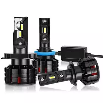 2 шт. H1 H4 H7 LED H11 H3 HB3 9005 HB4 9006 Светодиодные лампы для автомобильных фар Canbus без ошибок 20000LM 6500K Мини-автоматический налобный фонарь 12 В 24 В H3