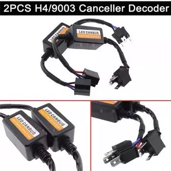 2 шт. H4 автомобильные светодиодные фары противотуманные фары декодер анти-мерцание ошибка компенсатор резистор Canbus 12*11*2cm чёрный