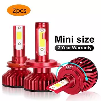 2 шт.H4 H7 светодио дный H1 H3 H8 H11 HB3 9005 HB4 9006 H27 880881 светодиодные лампы мини автомобильные фары лампы 10000LM 50 Вт авто фары 12 В 24 В 9006 HB4