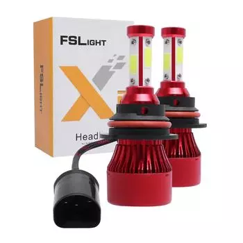 2 шт. H4 H7 светодиодные лампы для фар холодного белого цвета 6000k H13 9005 9006 9004 9012 H11 подходят для дальнего света Surface COB Chip для автомобилей 12 В 8000Lm&Red&H8H9H11