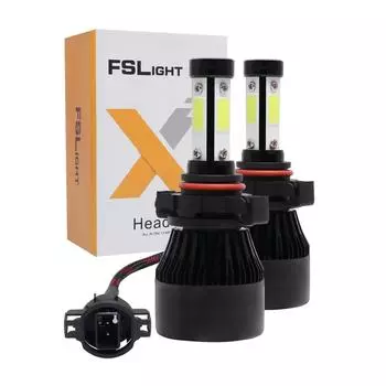 2 шт. H4 H7 светодиодные лампы для фар 5202 авто противотуманные фары холодный белый 6500k подходят для дальнего света COB чип 8000Lm 9004 H16 H11 автомобильный свет 8000Lm&black&H1