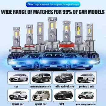 2 шт. H4 H7 светодиодные лампы для фар с двойной медной трубкой дальнего и ближнего света 3570SMD H1 H11 HB3 9005 HB4 9006 светодиодные универсальные фары 9006/HB4