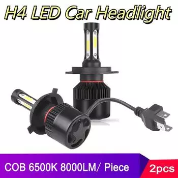 2 шт. H4 светодиодные автомобильные фары 3 COB чипа автомобильные лампы для фар 72 Вт 8000 лм автомобильные аксессуары 6500 К светодиодные противотуманные фары 9-36 В H4 S2