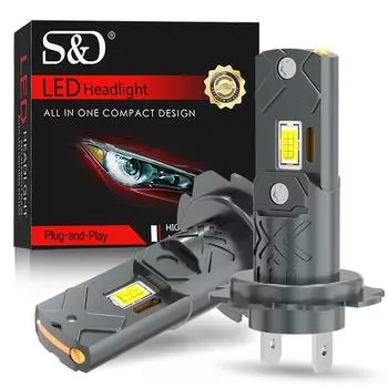 2 шт. H7 CSP светодиодные лампы для фар мини безвентиляторные медные трубки фары противотуманные фары 20000 лм автомобильные беспроводные фары автомобильные фары супер яркие 6500 К