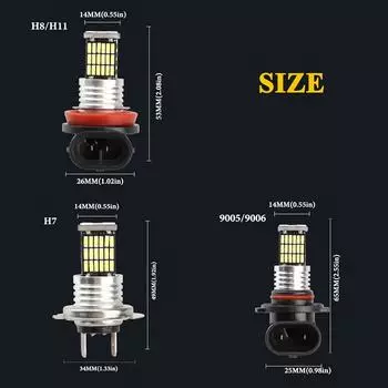 2 шт. H7 H8 H9 H11 9005 9006 светодиодные лампы 4014 45SMD белые противотуманные фары универсальные автомобильные лампы для вождения авто лампы супер яркие 6000 K&H7 белый