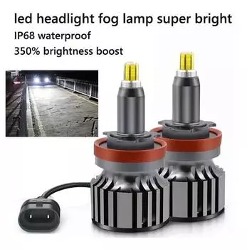 2 шт. H7 светодиодные лампы для автомобильных фар H8 H11 50000LM 90 Вт фары HB3 9005 HB4 9006 Turbo Hi/Lo Beam для линз проектора Авто противотуманные фары H8&H9&H11 белый