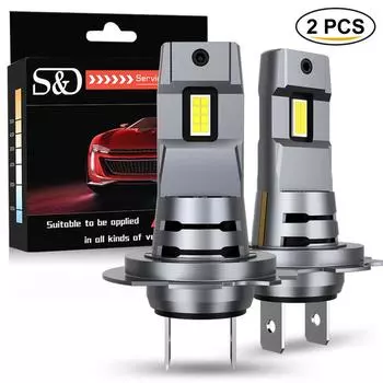 2 шт. H7 Turbo светодиодная лампа мини-фара автомобиля лампа H7 беспроводные лампы для автомобильной фары с вентилятором 6500K 30000LM белый 12 В 14 В
