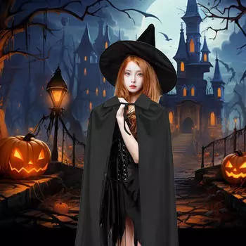 2 шт. Хэллоуин Косплей Плащ Кейп Костюм Легкая Остроконечная Волшебная Шляпа