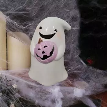 2 шт. Хэллоуин Призрак Украшения Смола Кот Тыква Призрак Фигурка Маленький Стол Украшения B