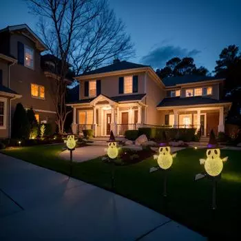 2 шт. Хэллоуин Солнечные огни для привидения Солнечный свет для привидения Светодиодные украшения на Хэллоуин Солнечные огни для кольев Украшения на Хэллоуин