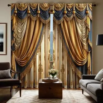 2 шт. HD цифровая темно-зеленая цветовая система винтажная роскошная вышивка шторы для украшения дома стиль украшения гостиной спальни W52H63inchW132H160cm