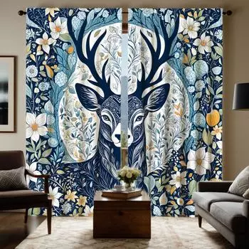 2 шт. HD цифровой зеленый банановый печатный экран для окна, домашний декор, стиль украшения, гостиная, спальня, штанга, эффект занавески, ст. W52H63inchW132H160cm