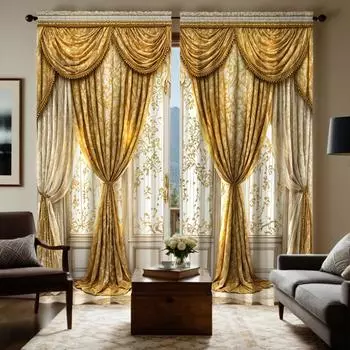 2 шт. HD цифровой желтый цвет цветочный европейский простой шторы для украшения дома стиль украшения гостиной спальни через W52H63inchW132H160cm