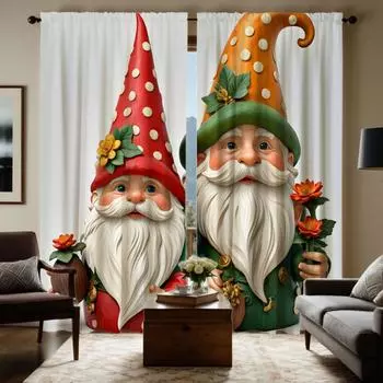 2 шт. HD Garden Land Harvest Elf Gandalf Landscape Декоративная занавеска White Tie цифровая печатная занавеска в стиле домашнего декора W52H63inchW132H160cm
