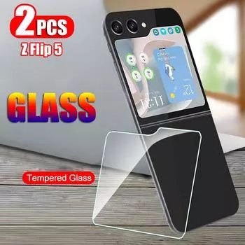 2 шт. HD прозрачная задняя маленькая защитная пленка для экрана из закаленного стекла, задняя пленка для небольшого экрана для Samsung Galaxy Z Flip 5/Flip5/ZFlip5 Z Flip 5 чистый
