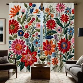 2 шт. HD вышитые трехмерные цветочные украшения в китайском стиле занавески с красной завязкой цифровая печать занавески украшение для дома W52H63inchW132H160cm