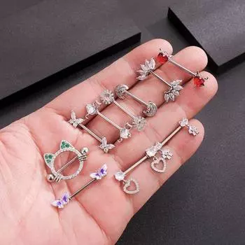 2 шт., хирургическая сталь, пирсинг сосков, штанга, кольцо для защиты сосков, ювелирные изделия для тела, подарок