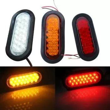 2 шт. HL-J-006 22 светодиодных овальных стоп-поворота прицепа Предупреждающий боковой задний фонарь постоянного тока 12 В красный