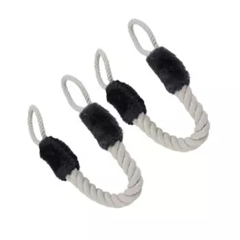 2 шт. хлопчатобумажная дверная ручка сменная износостойкая гибкая ручка для безопасности домашних животных при прорезывании зубов у детей аксессуары чёрный