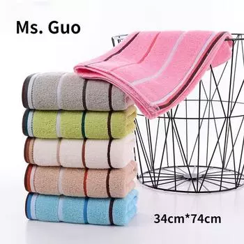 2 шт., хлопковое полотенце для лица, 34*74 см, мягкая махровая абсорбент для взрослых, быстросохнущее, быстросохнущее, для тела, рук, волос, банные полотенца, салфетка для умывальника, ванная комната 34x74cm