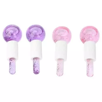 2 шт. Холодные ледяные шарики для массажа кожи, шарики для лица, стеклянные шарики для лица, роликовые шарики для уменьшения пуха Purple