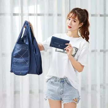 2 шт. Холщовая сумка для защиты окружающей среды, большая вместимость, портативная складная сумка для супермаркетов и продуктовых магазинов чёрный