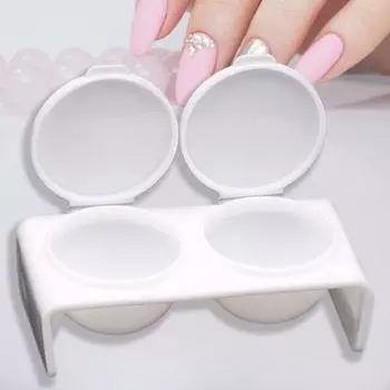 2 шт. хорошие гладкие края портативные стаканчики для жидкости для ногтей художественная пудра Dappen стаканчик с крышкой для маникюрного магазина белый