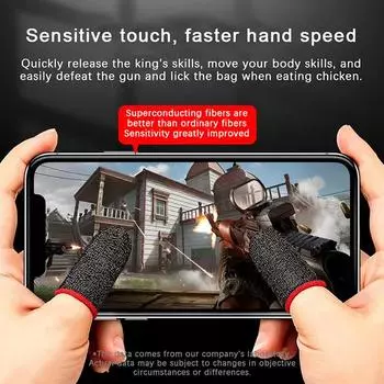 2 шт. игровой чехол для пальцев дышащий антипот сенсорный экран напальчники чехол