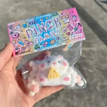 2 шт. игрушка для снятия стресса и беспокойства в виде хомяка, сыр, шоколад, хомяк, сенсорная игрушка для детей и взрослых, мягкий мячик TPR, игрушка-фиджет для животных 2pcs