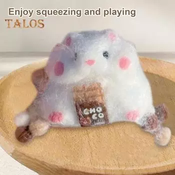 2 шт. игрушка для снятия стресса и беспокойства в виде хомяка, сыр, шоколад, хомяк, сенсорная игрушка для детей и взрослых, мягкий мячик TPR, игрушка-фиджет для животных 2pcs