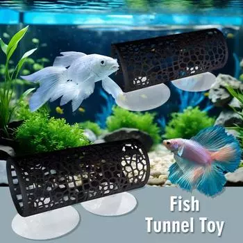 2 шт. игрушка-туннель для рыбок Betta, полая конструкция, укрытие для наблюдения за рыбками Betta зелёный/красный