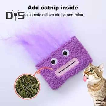 2 шт. Игрушки для кошек, мягкая плюшевая игрушка для домашних животных, забавная, веселая, с большим ртом, афро-кошачья мята, устойчивая к укусам и царапинам, игрушка для кошек, живущих в помещении