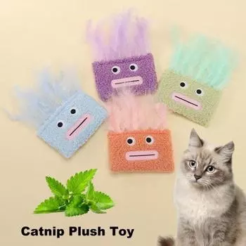 2 шт. Игрушки для кошек, мягкая плюшевая игрушка для домашних животных, забавная, веселая, с большим ртом, афро-кошачья мята, устойчивая к укусам и царапинам, игрушка для кошек, живущих в помещении 2pcs зелёный