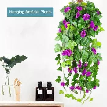 2 шт. имитация ипомеи, висящие искусственные цветы, уличный домашний свадебный садовый декор, искусственная ипомея